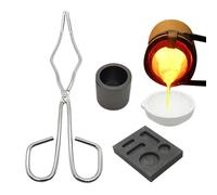 Kit de creuset en céramique - 4 pièces de conception de creuset en graphite durable, kit de coulée de fusion au chalumeau en graphite, résistant à la chaleur réutilisable | Comprend des pinces à fouet