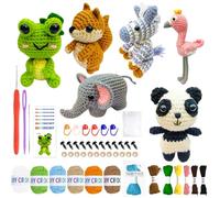 Kit de crochet 6 pièces pour débutants, pack de démarrage de tricot pour adultes et enfants, excellent pour les amateurs de crochet, de vacances Kit with English Video Tutorials