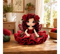 Kit de crochet Amigurumi pour débutants avec fil et accessoires Rouge