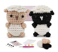 Kit de crochet d'agneau pour débutants, kit de crochet pour adultes et enfants - Kit complet de démarrage Amigurumi avec tutoriels vidéo, fil et outils
