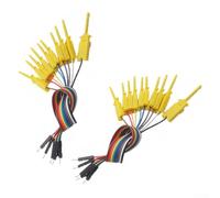 Kit de crochet d'analyseur logique mâle à 20 broches de 20 cm de long, sondes à clip à ressort pour test de circuit, noyau en fil de cuivre pour signal stable, compatible avec USB (jaune)