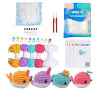 Kit de crochet de baleine, kit de tricot animal - Ensemble de crochet d'art de baleine d'animaux marins pour | Kit de démarrage pour apprendre à crocheter pour experts, débutants, femmes, hommes, adol