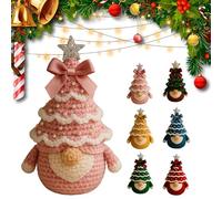 Kit de crochet de nains de Noël pour débutants en compilation, kit de nain de sapin de Noël, poupée de nains de Père Noël, comment avec fil, crochet, perles, ruban et motif détaillé (emballage