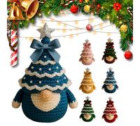 Kit de crochet de nains de Noël pour débutants en compilation, kit de nain de sapin de Noël, poupée de nains de Père Noël, comment avec fil, crochet, perles, ruban et motif détaillé (emballage