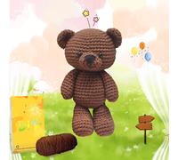 Kit de crochet d'ours de Noël DIY pour débutants, animaux en peluche amigurumi - kit de démarrage de crochet d'animaux cadeaux tout-en-un complet. Apprendre à tricoter des ensembles Étoffe