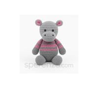 Kit de crochet Gründl Nelly l’Hippopotame - Créez votre hippo amigurumi en 100 % coton en fil Funny certifié OEKO-TEX(...) - Multicolore Multicolore