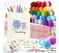 Kit de crochet Inscraft pour les adultes dbutants 30 cheveaux en fil acrylique 1650 yards yarn 105 PC