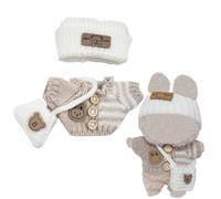 Kit de crochet miniature Norhogo, vêtements de poupée tendance, accessoire pour poupées en caoutchouc 17 cm, cadeau pour enfants, ensemble pull et bonnet