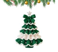 Kit de crochet pour arbre de Noël - Ensemble de tricot pour débutant de 15 cm, ensemble complet d'artisanat en laine, projet de bricolage de vacances | Fabrication d’ornements faits à la main avec cad