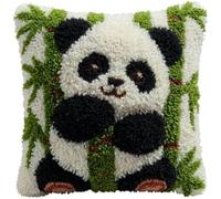 Kit de crochet pour coussin,adorable bébé panda,avec housse de coussin pré-imprimée,kit de crochetage pour loisirs créatifs et décoration d'intérieur,43x43cm -19
