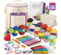 Kit de crochet pour débutants adultes et enfants - Kit de crochet pour débutants adultes avec tutoriels vidéo étape par étape, amigurumi et kit de crochet, kit de démarrage au crochet avec fil à