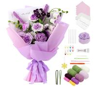 Kit de crochet pour débutants - Bouquet de fleurs - Kit de démarrage pour débutants - Tutoriels vidéo étape par étape et instructions détaillées (français non garanti) - Cadeau pour adultes et enfants