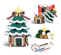 Kit de Crochet pour Débutants, Kit Au Crochet, Sapin de Noël Fait Main, Kit de Crochet pour Enfants et Adultes, Mini Boîte de Rangement avec Arbre de Noël, Kit de Crochet avec Des Tutoriels Vidéo
