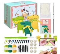 Kit de crochet pour débutants, kit de crochet pour débutants | Crochet débutant Apprendre à crocheter - Kit de tricot artisanal au Crochet avec tutoriels étape par étape, Kit de crochet de Crocodile d
