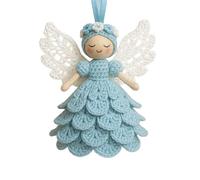 Kit de crochet pour débutants - Laine douce et coton pour ange de 15 cm | Tutoriel illustré inclus | Pour créer facilement des décorations de Noël, des porte-clés et des pendentifs de sac