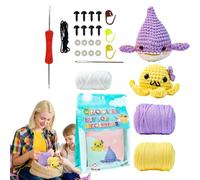 Kit de Crochet | Requin Et Pieuvre Mignons Fait Main Amusant Facile - Kit De Crochet En Laine Animale - Adolescents Garçons Filles Amateurs d'Artisanat Noël Anniversaire Fête Halloween