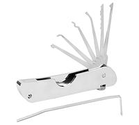 Kit de crochetage 7 en 1 - Outil pliable portable en acier inoxydable - Crochet unique - Outils de réparation de serrurier - Outil multifonction avec ouvre-porte rapide sécurisé