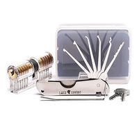 Kit de Crochetage 7-en-1 pour Serrure de Porte de Lock Cowboy + Cadenas d'Entraînement Transparent 2-en-1 et Livres Électroniques pour Serruriers Débutants et Professionnels en Bonus