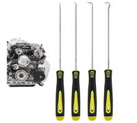 Kit de crochetage et de crochet, 4 pièces de précision pour l'industrie automobile, avec outils de retrait de joint d'huile de crochet à 45 degrés et 90 degrés, poignée ergonomique pour la créativité