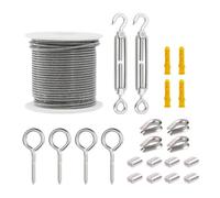 Kit De Crochets De Câble Métallique, Crochets De Clôture Revêtus De Pvc Pour Lumières, Kit De Pergola De Fil De Jardin En Acier Inoxydable Pour Fil Photo