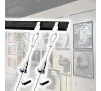 Kit de crochets de moulage de rail à photos réglable - Système de suspension de 300 cm pour expositions d'art, galeries et décoration d'intérieur avec câble de 1,5 m et 2 crochets pour murs en plâtre