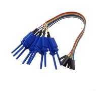 Kit de crochets pour analyseur logique 20 cm avec connecteur femelle 20 broches, clips résistants aux hautes températures pour test de puces et broches, compatible avec Hobby Compnt USB (bleu)