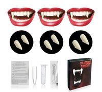 Kit de crocs de vampire 3 tailles personnalisées avec 1 tube de granulés adhésifs pour cosplay, fête, Halloween