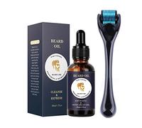 Kit de croissance de la barbe, rouleau Derma Roller pour la croissance de la barbe, rouleau de barbe pour la croissance des cheveux pour homme, ingrédients 100 % naturels, papa, père