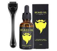 Kit de croissance pour barbe Derma Roller 0,3 mm Derma Roller pour la croissance des cheveux du visage pour homme Papa Outil de toilettage pour vous aider à pousser une barbe (0,3mm)