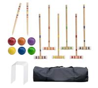 Kit de croquet pour adultes - Garden Game, Lawn Sport - Jeu de balle en bois avec sac de transport - Réutilisable - Pour activités de plein air classiques - Jardin, vacances, réunion de famille