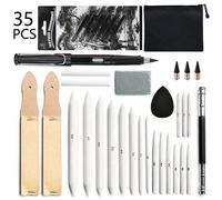 Kit De Croquis, Outils De Dessin De Croquis, 35 Pièces, Y Compris Des Crayons À Charbon Pour Le Dessin, Gomme, Éponge Sassafres, Stylo De Croquis