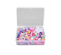 Kit de cuentas de pony Color Candy Joyas de brije Hacer cuentas de cuentas para artesanías de collar de brazaletes que hacen resina de plástico 8 mm 200 piezas (seven-color mixing)
