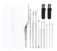 Kit de Cuillère à Cérumen Ensembles 2 en Acier Inoxydable | Double Tête Spiralée, Outil D’extraction Manuel, Lot Pratique pour Usage Quotidien