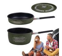 Kit de cuisine de camping | Poêles de camping pour cuisiner - Répartition uniforme de la chaleur pour rôtir, braiser, mijoter, poignées amovibles pour camping-car, camping, chasse, randonnée