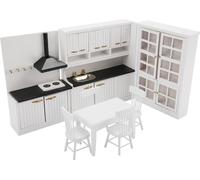 Kit de cuisine de maison de poupées durable, jouets de meubles en bois pour les tout-petits Kit d'assemblage enfants