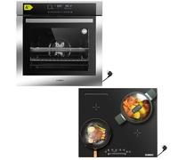 Kit de cuisinière, 60 cm, four encastrable, fonction Air Fry, plaque à induction de 59 cm, barbecue efficacité énergétique Aqua Clean - 14 fonctions