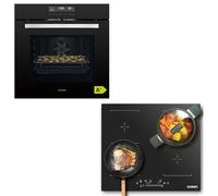 Kit de cuisinière autonome - Four encastrable de 60 cm - Fonction Air Fry - Plaque à induction de 59 cm - Plaque à induction résistante aux rayures avec deux zones flexibles - Grill - Air chaud - Aqua