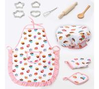 Kit De Cuisson Pour Enfants, Costume De Chef De Cuisine, Jeu De Rôle, Tablier, Chapeau, Gants, 11 Pièces/Ensemble