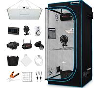Kit de culture complet - Professional - Serre d'intérieur avec 150W LED plein-spectre à intensité variable (Samsung LM301H), filtre carbone, ventilateur, APP 120x60x180