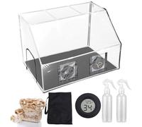 Kit de culture de champignons - 90 x 60 x 60 cm - Boîte à air fixe pour cultiver des champignons, comprend 2 pulvérisateurs et un thermomètre - Échange d'air frais - Solution portable pour la culture