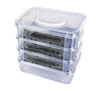 Kit de culture de de farine - 4 couches - Récipient en transparente - Empilable - Avec poignée - Boîte de culture d'insectes durable - Pour sucrier, reptiles, araignées, poules, lézards