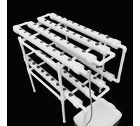 Kit de culture hydroponique à 2 couches avec 72 sites de plantation en PVC - Système de culture sans terre avec pompe à eau - Kit de culture hydroponique pour la culture de légumes et de fruits sur