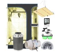 Kit de culture hydroponique d'intérieur, lampes de croissance à LED à spectre complet, système de filtration d'air complet , 90X60X135CM 2in1-Set
