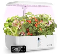 Kit de culture hydroponique d'intérieur : système de jardinage URUQ à 12 gouttes, temps personnalisé avec lumière de croissance à DEL, réglable en hauteur, kit de germination silencieuse pour plantes