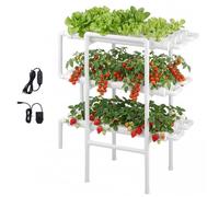 VEVOR Kit de Culture Hydroponique NFT Système Hydroponique à 3 Niveaux avec 108 Emplacements de Plantation pour Jardin Intérieur Culture de Légumes Fruits Herbes, Tubes en PVC-U, Irrigation Programmée