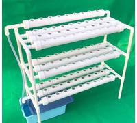 Kit de culture hydroponique sur site 90 sites 3 couches Kit de culture hydroponique de légumes en PVC Tube hydroponique Légumes en feuilles Kit de clonage de plantes DIY