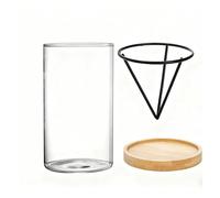 Kit de Culture Premium avec Vase en Verre et Support Bois pour Germination Plante d'Intérieur Décor Maison Bureau Cadeau Jardinage Idéal