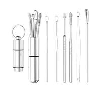 Kit de cure-oreille en acier inoxydable Ensemble de bâtonnets nettoyage des oreilles en acier inoxydable, cure-oreille réutilisable, cuillère à , outil portable for éliminer le cérumen(6PCS Box Set3)
