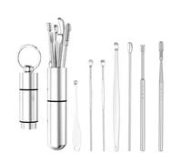 Kit de cure-oreille en acier inoxydable Ensemble de bâtonnets nettoyage des oreilles en acier inoxydable, cure-oreille réutilisable, cuillère à , outil portable for éliminer le cérumen(7PCS Box Set3)