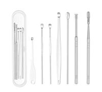 Kit de cure-oreille en acier inoxydable Ensemble de bâtonnets nettoyage des oreilles en acier inoxydable, cure-oreille réutilisable, cuillère à , outil portable for éliminer le cérumen(7PCS Box Set1)